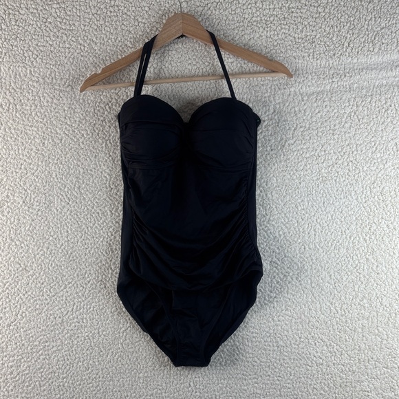 Anne Cole Other - NWT Anne Cole Womens Black Twist Front Ruched One Piece Swimsuit Size 8